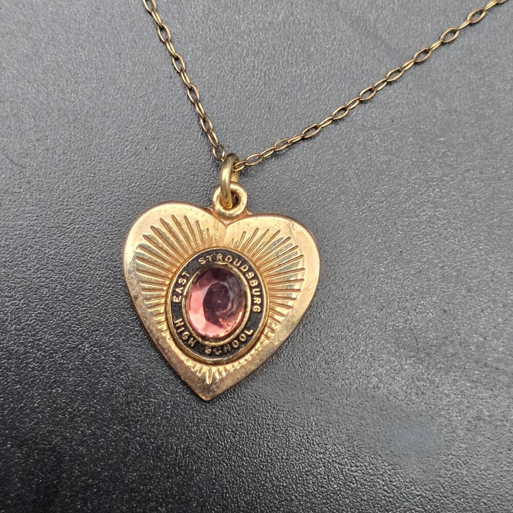 10K Gold Filled Vintage Class Pendant Necklace East Stroudsburg High School